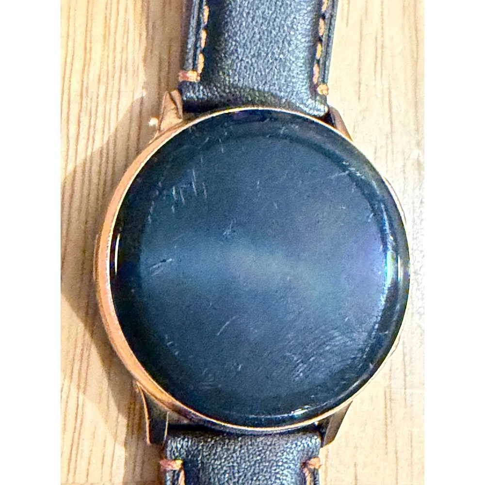 Samsung‎ Galaxy Watch Active2 Smartwatch Rose Gold Case Black Leather Band 8C6E